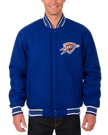 Oklahoma City Thunder Varsity Royal Blue Wool Jacket - Modajacket