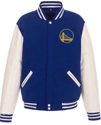 Golden State Warriors Royal and White Varsity Jacket - Modajacket