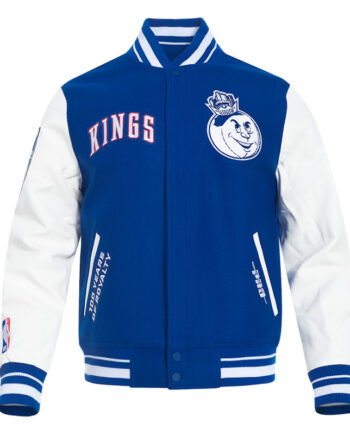Sacramento Kings 2024/25 City Edition Chenille Blue Varsity Jacket - Modajacket