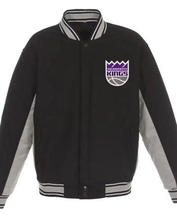 Sacramento Kings Accent Varsity Black Wool Jacket - Modajacket