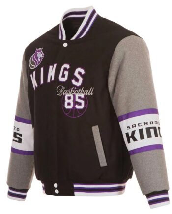 Sacramento Kings Black and Gray Varsity Wool Jacket - Modajacket
