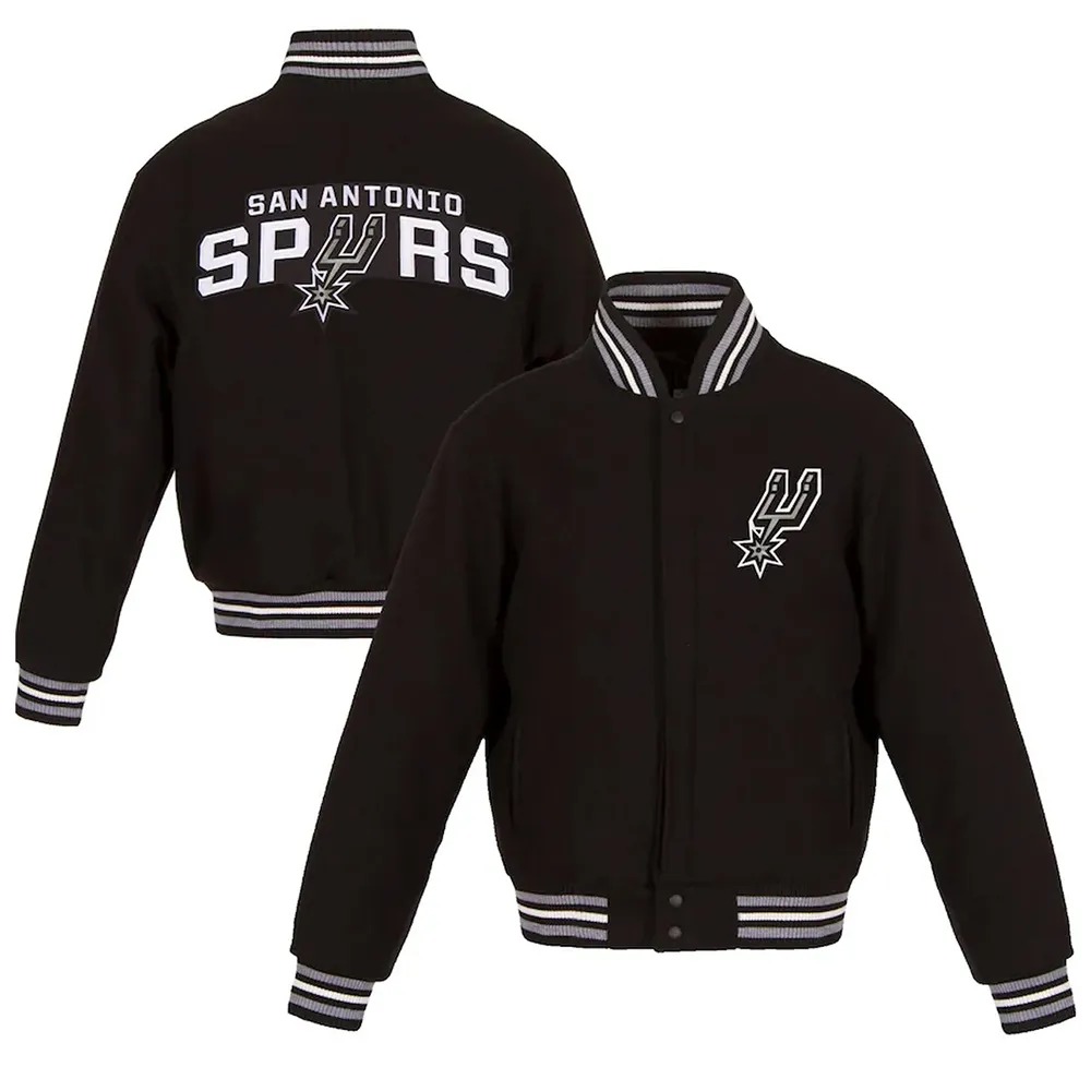 Embroidered San Antonio Spurs Varsity Black Wool Jacket 3 Embroidered San Antonio Spurs Varsity Black Wool Jacket