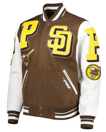 San Diego Padres Brown & White Varsity Jacket - Modajacket