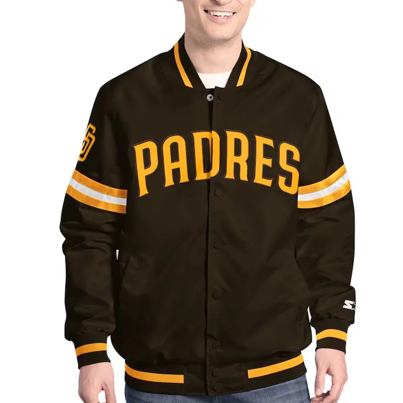 San Diego Padres Scout Varsity Satin Jacket 1 San Diego Padres Scout Varsity Satin Jacket - Modajacket