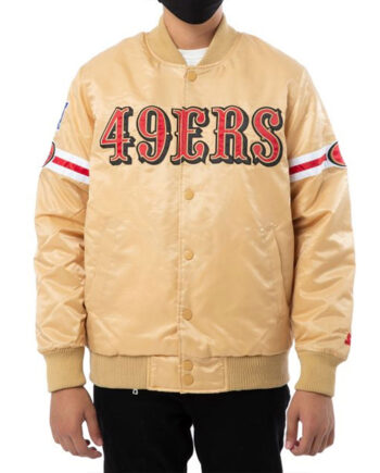 San Francisco 49ers Gold Striped Satin Jacket - Modajacket