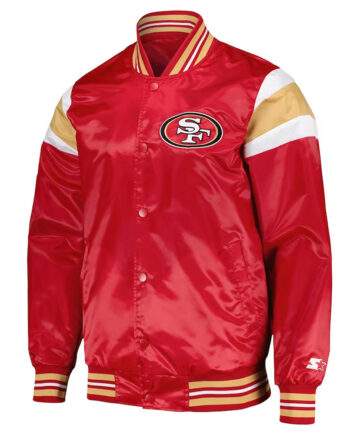 San Francisco 49ers Midweight Red Satin Jacket - Modajacket