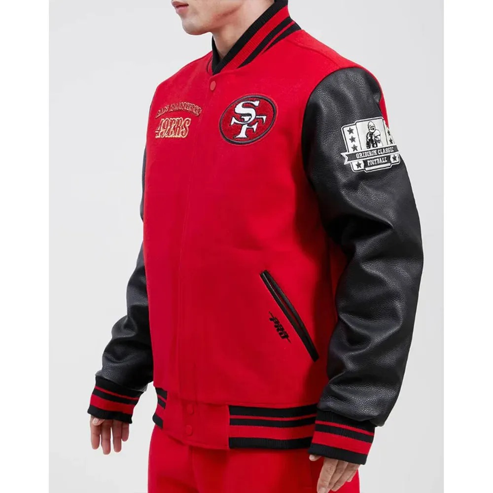 San Francisco 49ers Varsity Red and Black Jacket 4 San Francisco 49ers Varsity Red and Black Jacket
