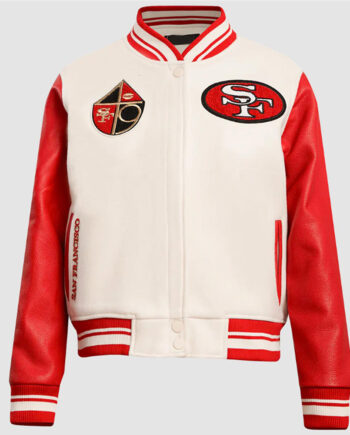 San Francisco 49ers Retro Classic Rib Varsity Jacket - Modajacket
