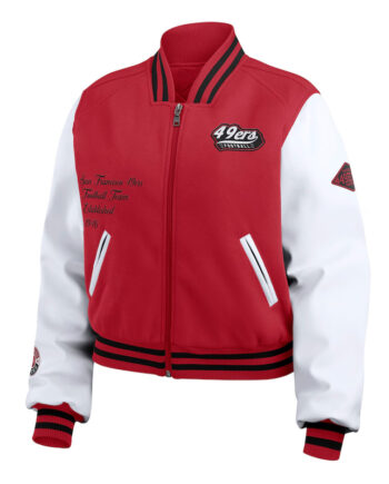 Scarlet/White San Francisco 49ers Varsity Full-Zip Jacket - Modajacket