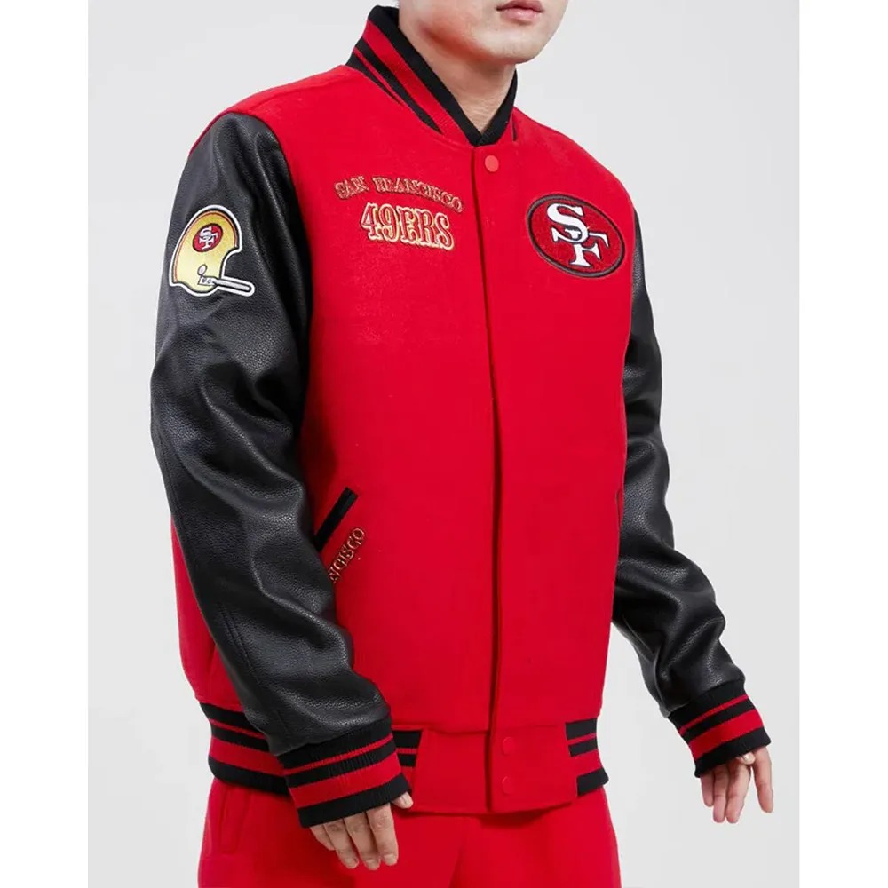 San Francisco 49ers Varsity Red and Black Jacket 3 San Francisco 49ers Varsity Red and Black Jacket
