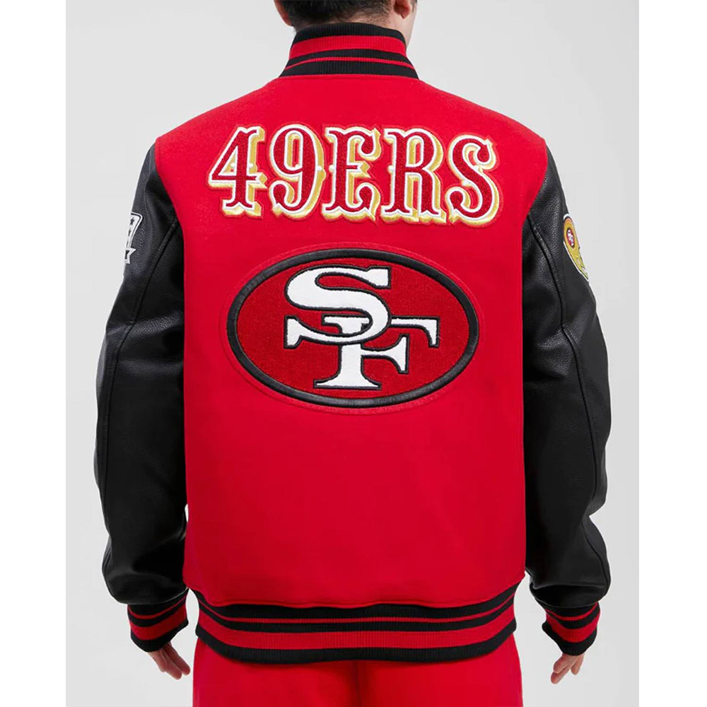 San Francisco 49ers Varsity Red and Black Jacket 2 San Francisco 49ers Varsity Red and Black Jacket
