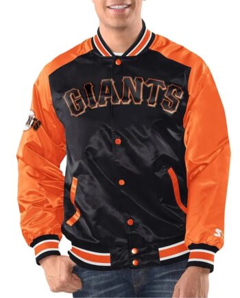Black/Orange San Francisco Giants Renegade Varsity Satin Jacket - Modajacket