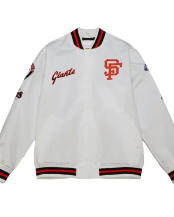 San Francisco Giants City Collection White Varsity Satin Jacket - Modajacket