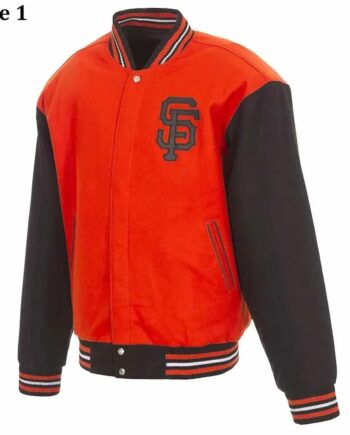 San Francisco Giants Varsity Orange/Black Wool Jacket - Modajacket