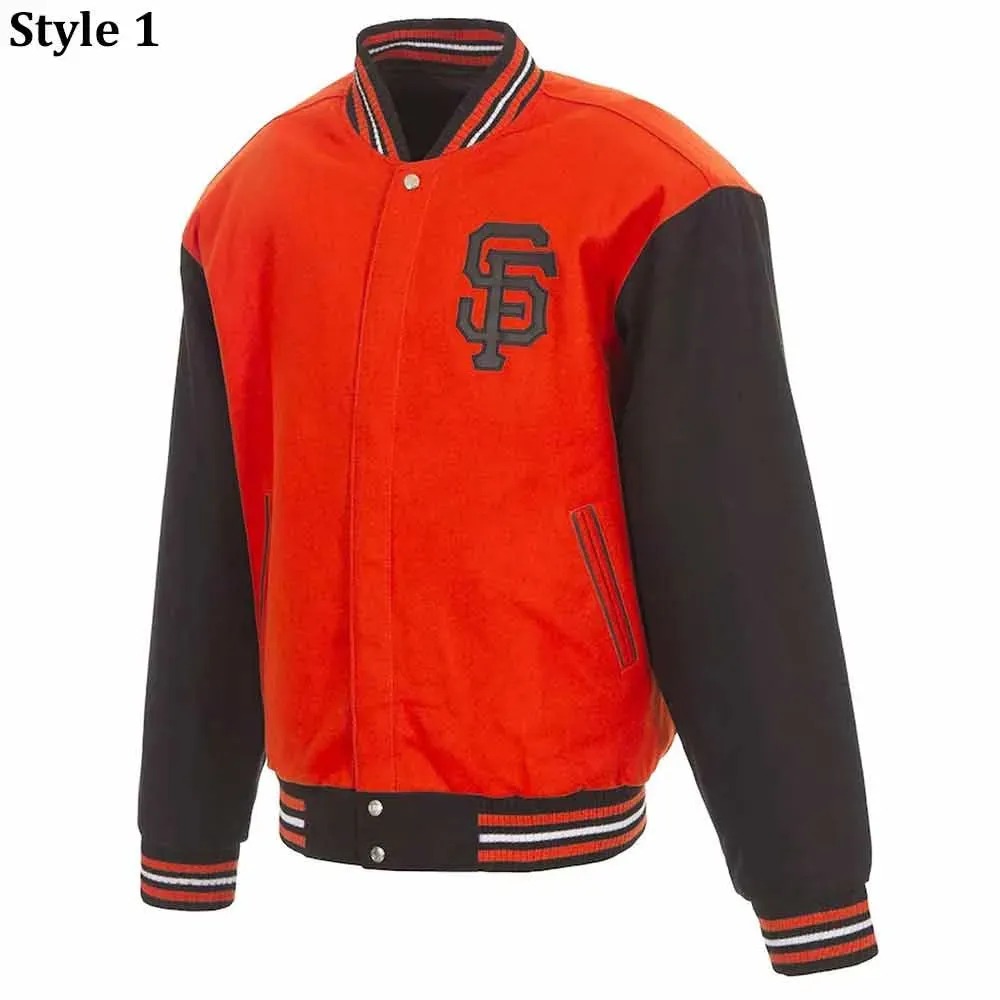 San Francisco Giants Varsity Orange/Black Wool Jacket 1 San Francisco Giants Varsity Orange/Black Wool Jacket - Modajacket