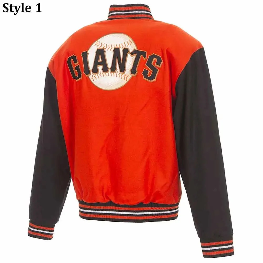 San Francisco Giants Varsity Orange/Black Wool Jacket 2 San Francisco Giants Varsity Orange/Black Wool Jacket