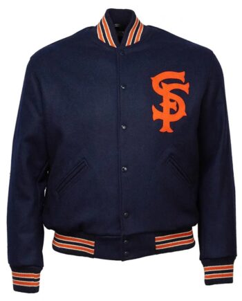 San Francisco Seals 1940 Varsity Navy Wool Jacket - Modajacket