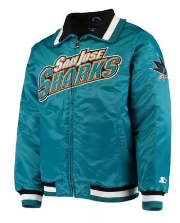 San Jose Sharks The Captain II Varsity Satin Jacket - Modajacket