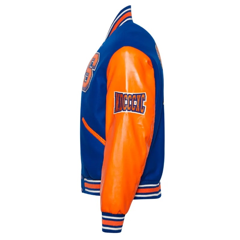 Savannah State University Royal and Orange Varsity Jacket 3 Savannah State University Royal and Orange Varsity Jacket