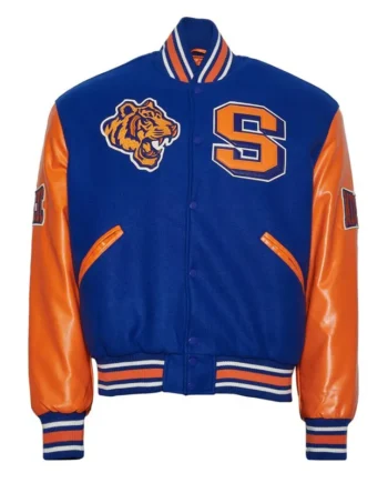 Savannah State University Royal and Orange Varsity Jacket - Modajacket