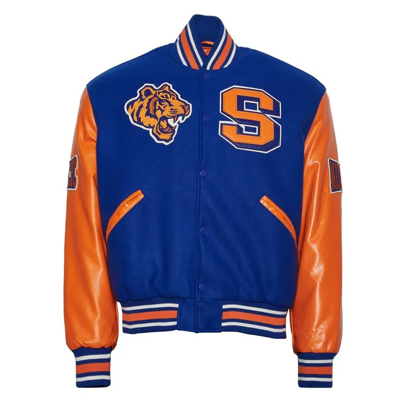 Savannah State University Royal and Orange Varsity Jacket 1 Savannah State University Royal and Orange Varsity Jacket - Modajacket