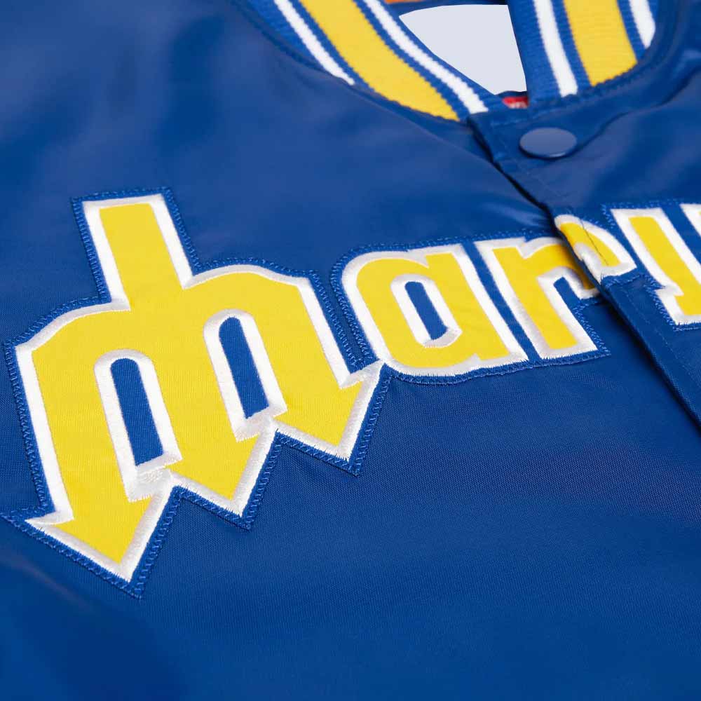 Seattle Mariners Classic Royal Satin Jacket 3 Seattle Mariners Classic Royal Satin Jacket