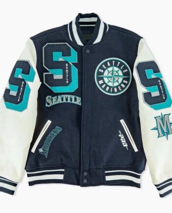 Sluggers Seattle Mariners Navy White Varsity Jacket - Modajacket