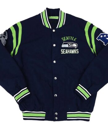 Seattle Seahawks Tailback Navy Varsity Jacket - Modajacket