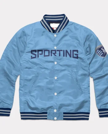 Sporting Kansas City Powder Blue Varsity Satin Jacket - Modajacket