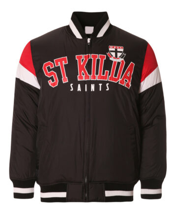 St Kilda Saints Fan Black Varsity Jacket - Modajacket