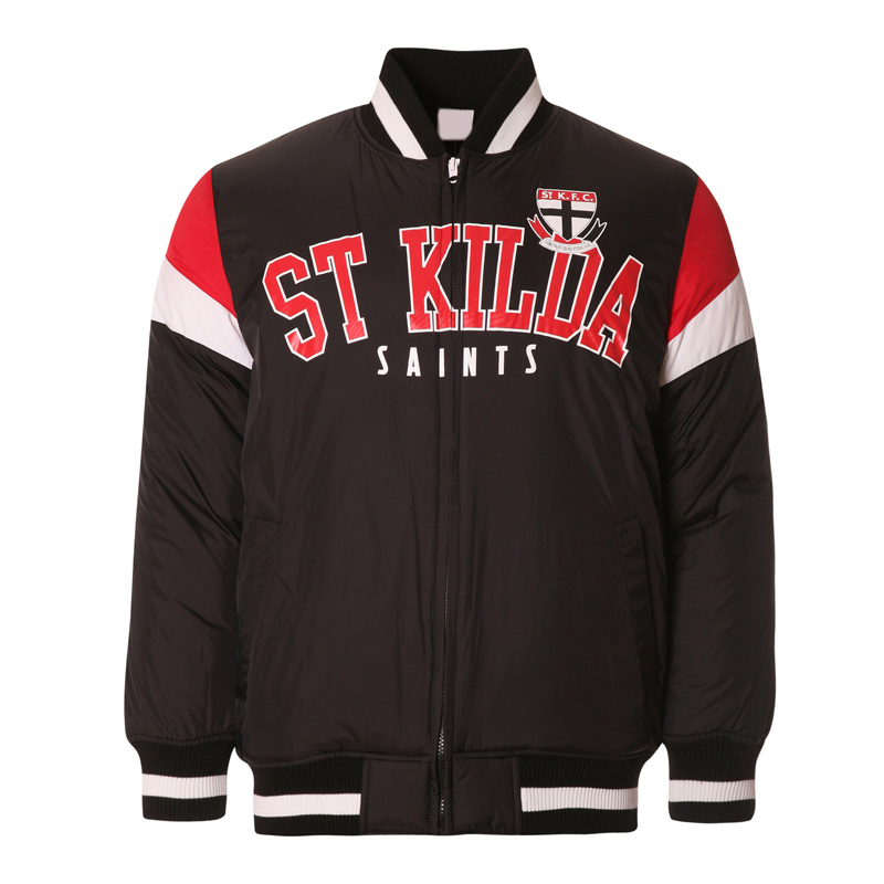 St Kilda Saints Fan Black Varsity Jacket 1 St Kilda Saints Fan Black Varsity Jacket - Modajacket