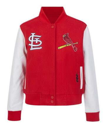 St. Louis Cardinals Game Day Classics Red Varsity Wool/Leather Jacket - Modajacket