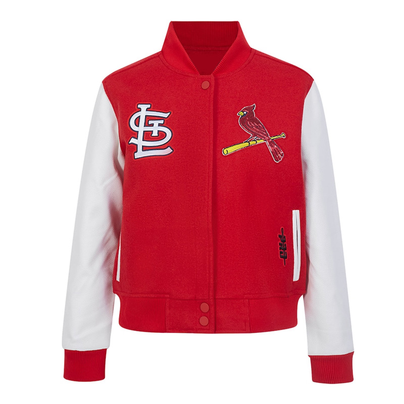 St. Louis Cardinals Game Day Classics Red Varsity Wool/Leather Jacket 1 St. Louis Cardinals Game Day Classics Red Varsity Wool/Leather Jacket - Modajacket
