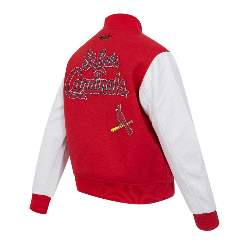St. Louis Cardinals Game Day Classics Red Varsity Wool/Leather Jacket 4 St. Louis Cardinals Game Day Classics Red Varsity Wool/Leather Jacket