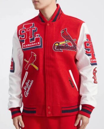 St. Louis Cardinals Red and White Mashup Varsity Jacket - Modajacket