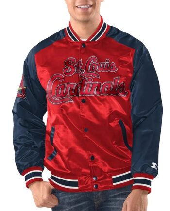 Red/Navy St. Louis Cardinals Renegade Varsity Satin Jacket - Modajacket