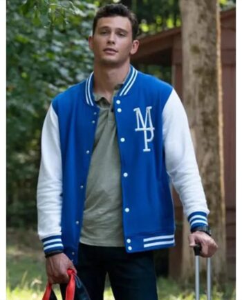Varsity Cooper Koch They/Them White and Blue Jacket - Modajacket