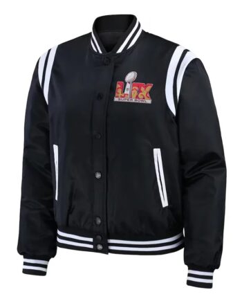 Super Bowl LIX Black Varsity Bomber Jacket - Modajacket