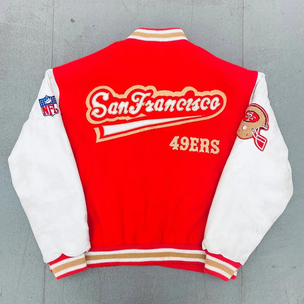 San Francisco 49ers 1990 Super Bowl XXIV Champions Varsity Jacket 2 San Francisco 49ers 1990 Super Bowl XXIV Champions Varsity Jacket