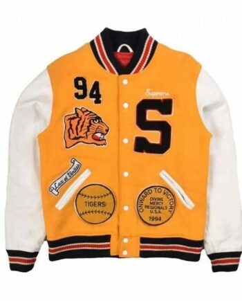 Varsity Supreme Tiger White and Yellow Jacket - Modajacket