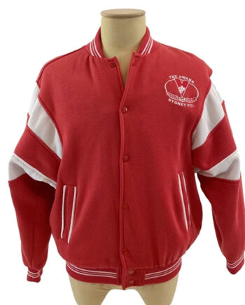 Sydney Swans Red Full-Snap Varsity Wool Jacket - Modajacket