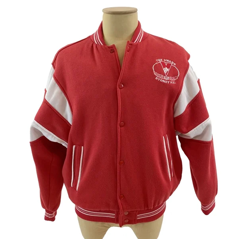 Sydney Swans Red Full-Snap Varsity Wool Jacket 1 Sydney Swans Red Full-Snap Varsity Wool Jacket - Modajacket