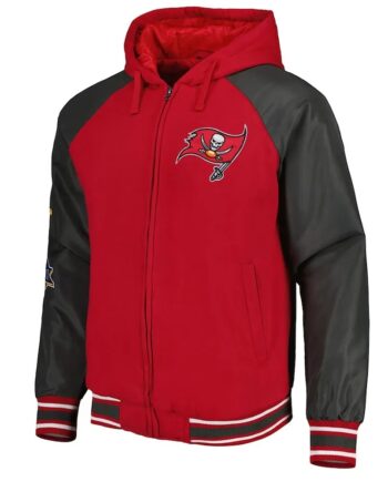 Tampa Bay Buccaneers Defender Red Hoodie Varsity Jacket - Modajacket