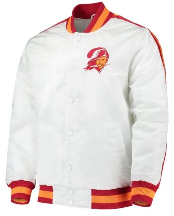 Throwback D-Line Tampa Bay Buccaneers White Satin Jacket - Modajacket