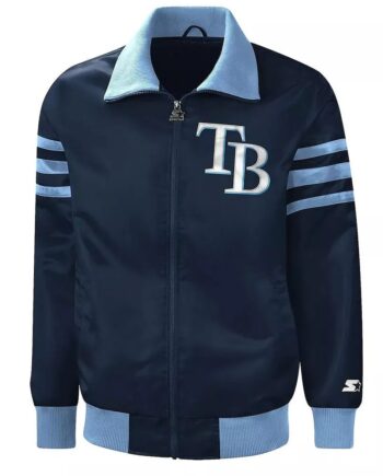 The Captain II Tampa Bay Rays Blue Varsity Satin Jacket - Modajacket
