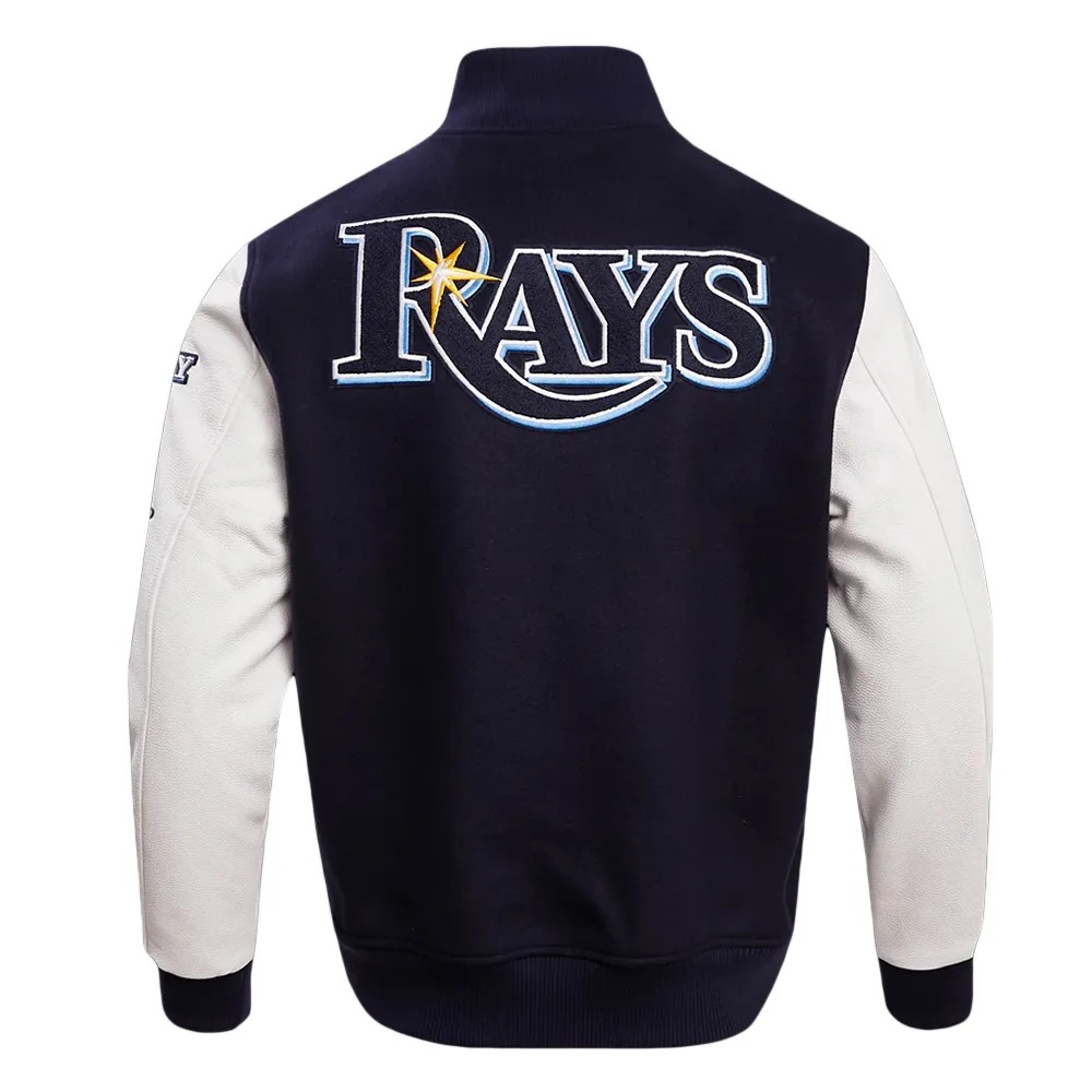 Tampa Bay Rays Varsity Navy & White Jacket 4 Tampa Bay Rays Varsity Navy & White Jacket