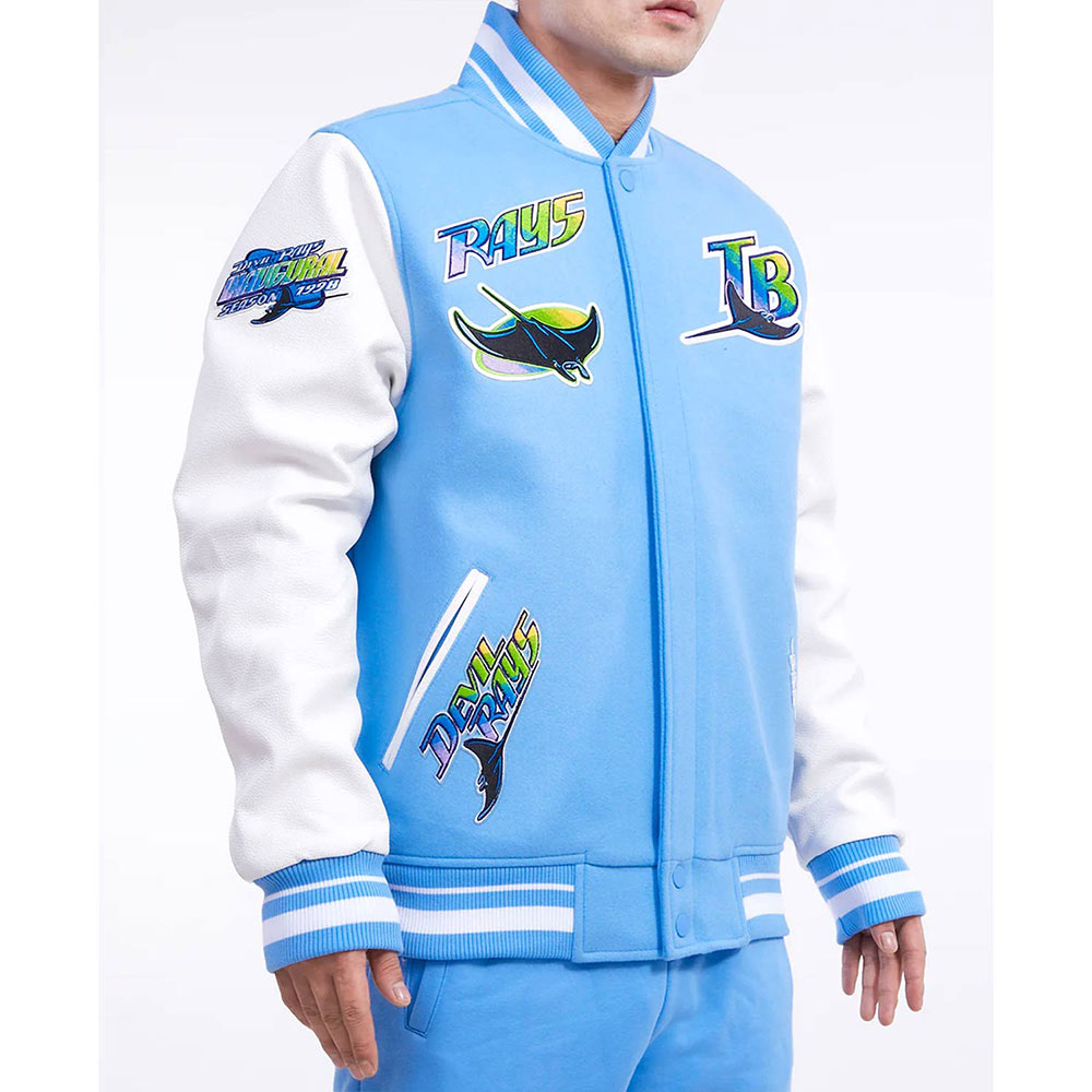 Tampa Devil Rays Retro Classic Rib Varsity Jacket 11 Tampa Devil Rays Retro Classic Rib Varsity Jacket