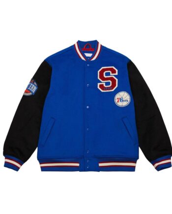 Philadelphia 76ers Team Legacy Varsity Wool Jacket - Modajacket