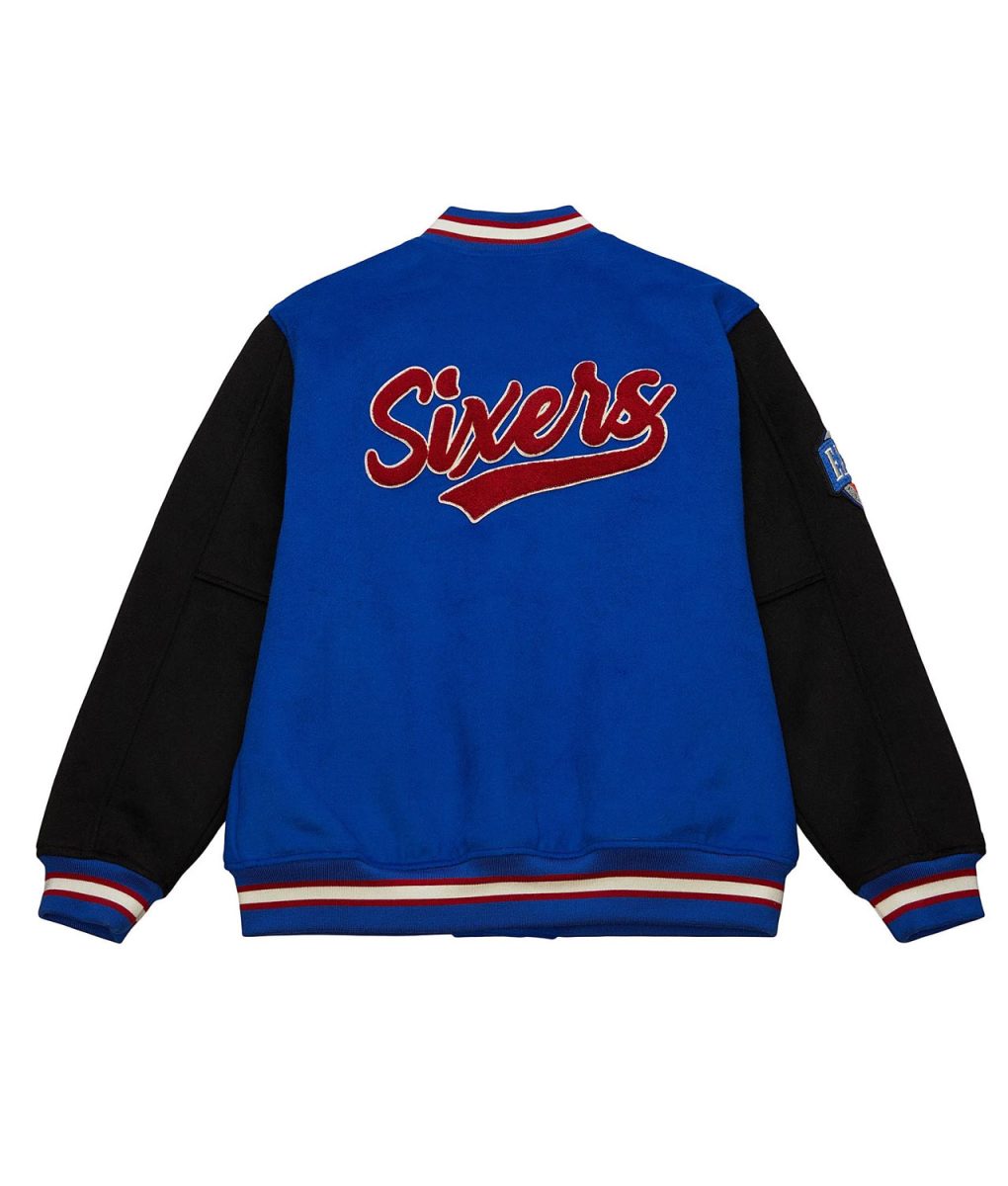 Philadelphia 76ers Team Legacy Varsity Wool Jacket 2 Philadelphia 76ers Team Legacy Varsity Wool Jacket
