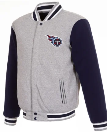 Tennessee Titans Gray and Navy Varsity Wool Jacket - Modajacket